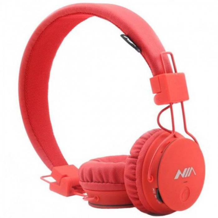 

Беспроводные Bluetooth Наушники с MP3 плеером NIA-X2 Радио блютуз Красные