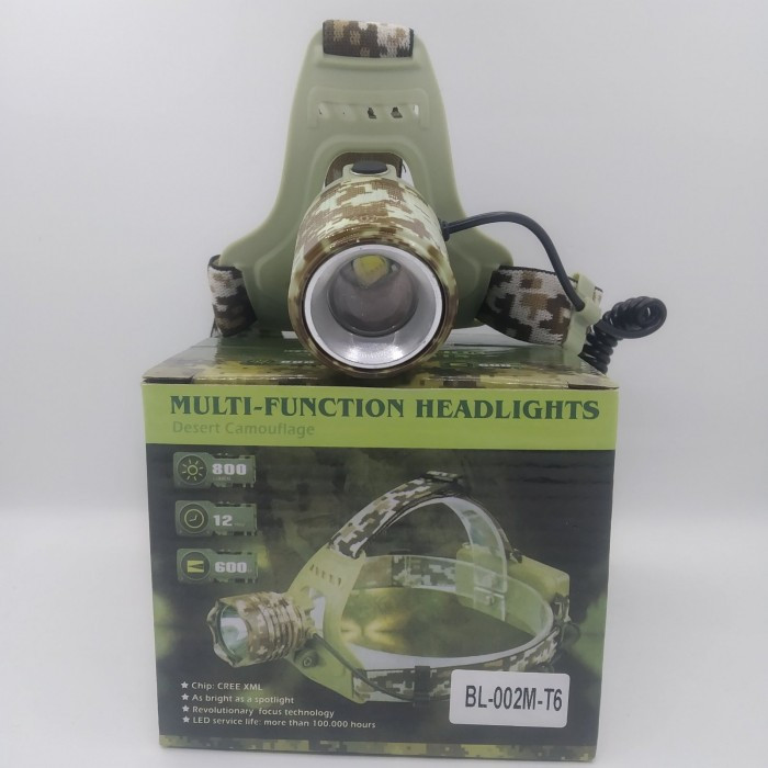 

Налобный фонарь BL-002M T6 фонарик 800 Lumen Камуфляж