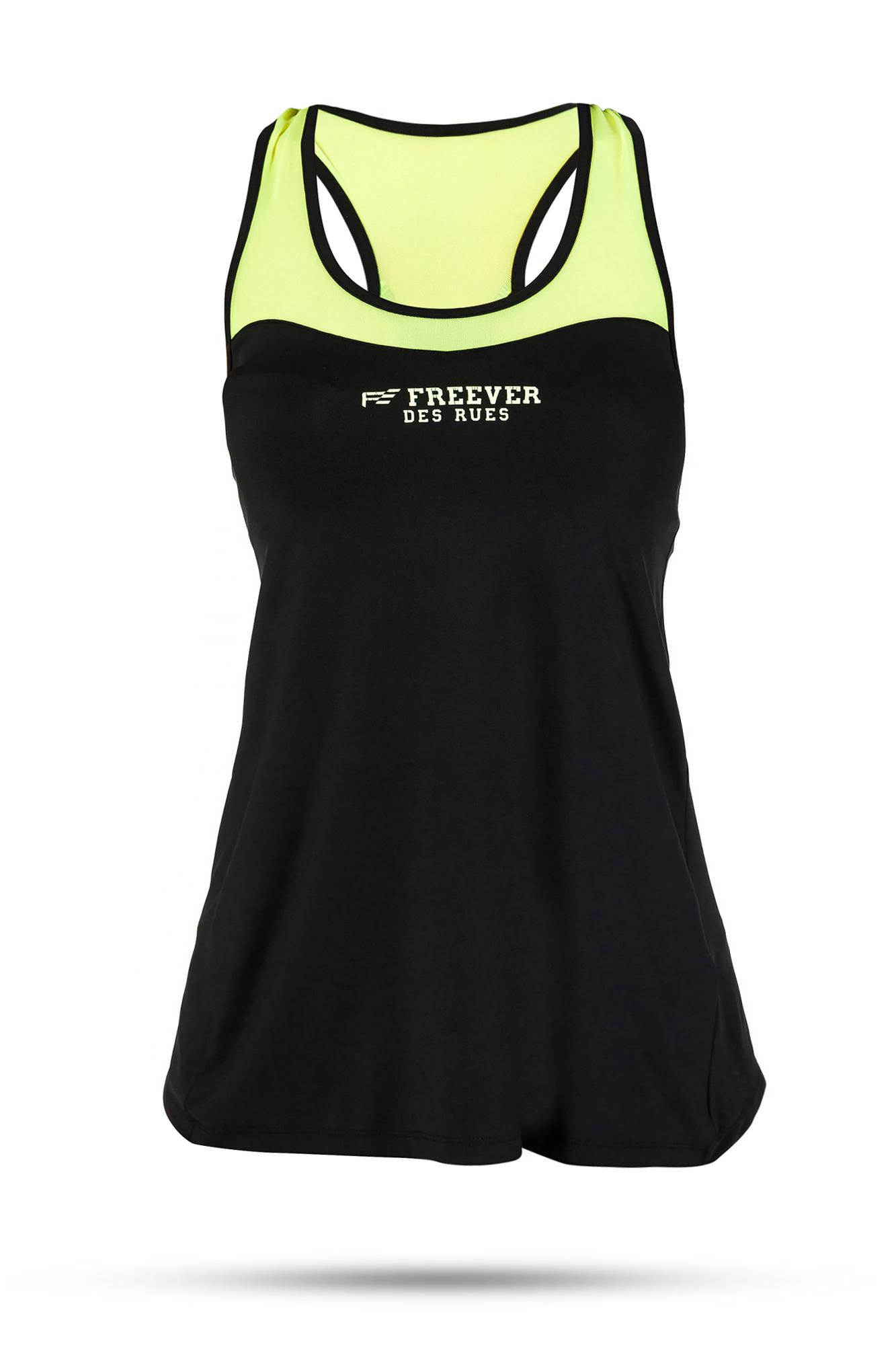 

Майка для фитнеса женская Freever GF 2222 черная с салатовым XL