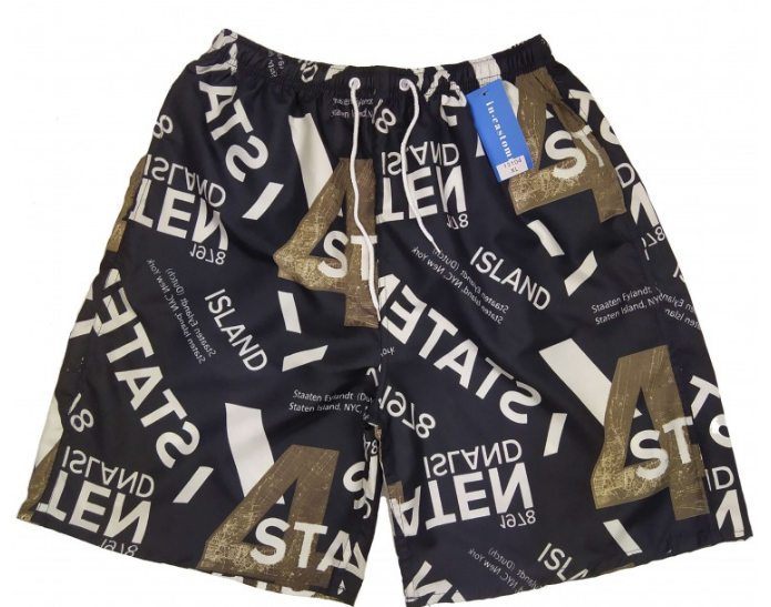 

Мужские летние шорты Батал (5XL по 7XL) ТМ CASTOM Арт.13109 черный с коричневым и белым 6XL