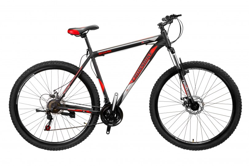 

Велосипед CrossBike Shark 26" 13" Черный-Красный-Серый
