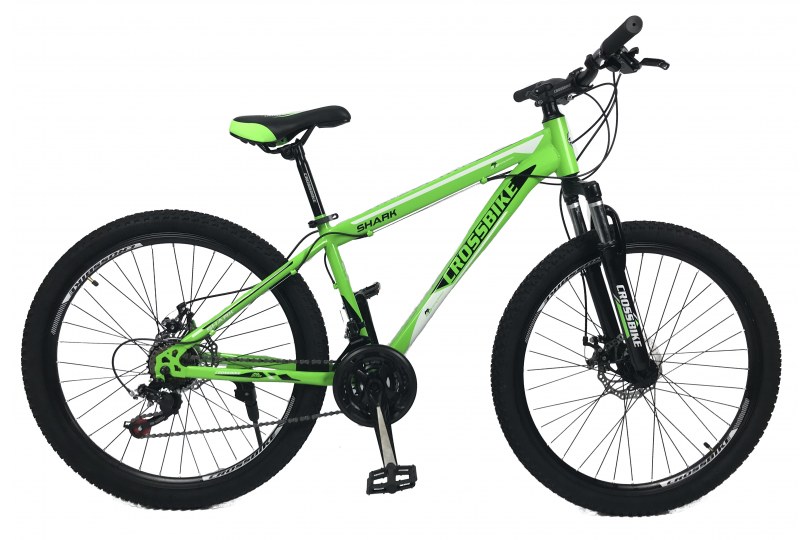 

Велосипед CrossBike Shark 26" 15" Зеленый-Черный-Белый