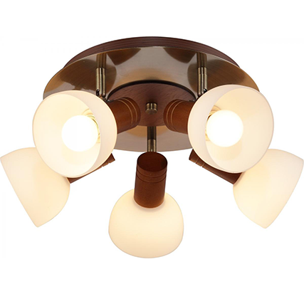 

Потолочный светильник INL-9287C-05 Antique brass & Walnut