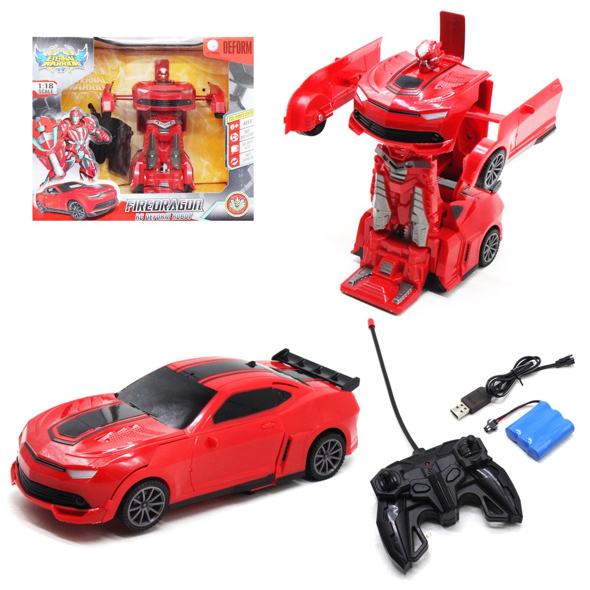 

Машинка-трансформер FireDragon красный JT TOYS (JT297) (158767)