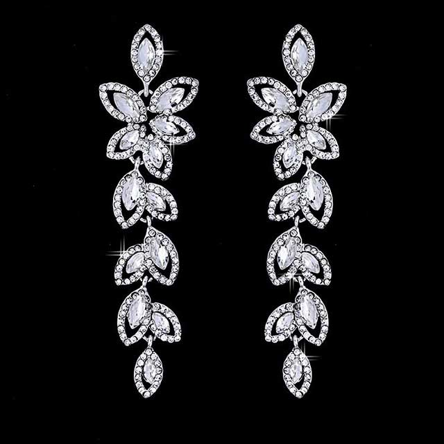 

Серьги Кристальный лепесток DiaDemaGrand Серебряный с белым камнем (041634-15-2)