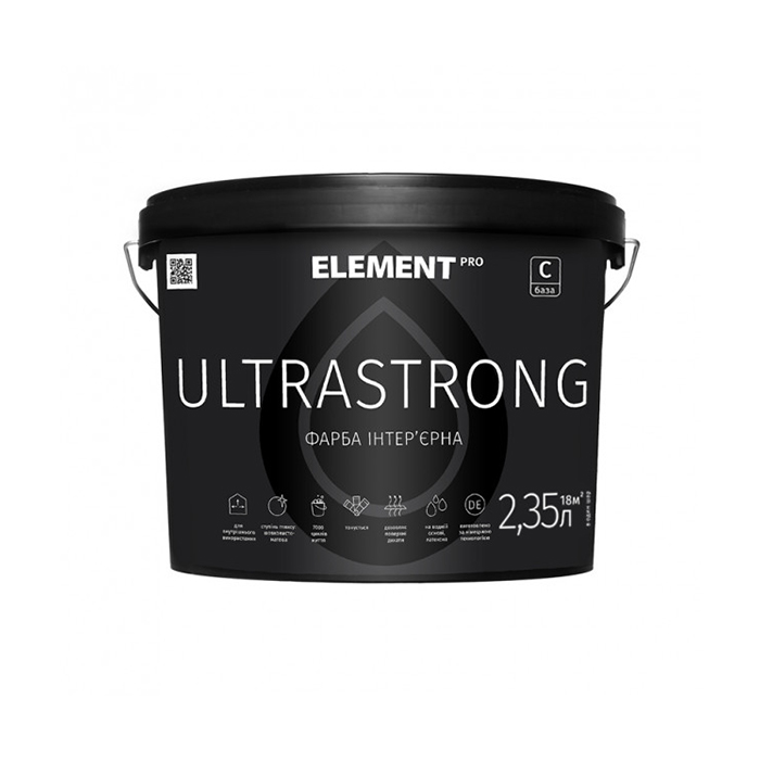 

Фарба інтер'єрна ELEMENT PRO+FACADE SYSTEM ULTRASTRONG База С (2,35 л)
