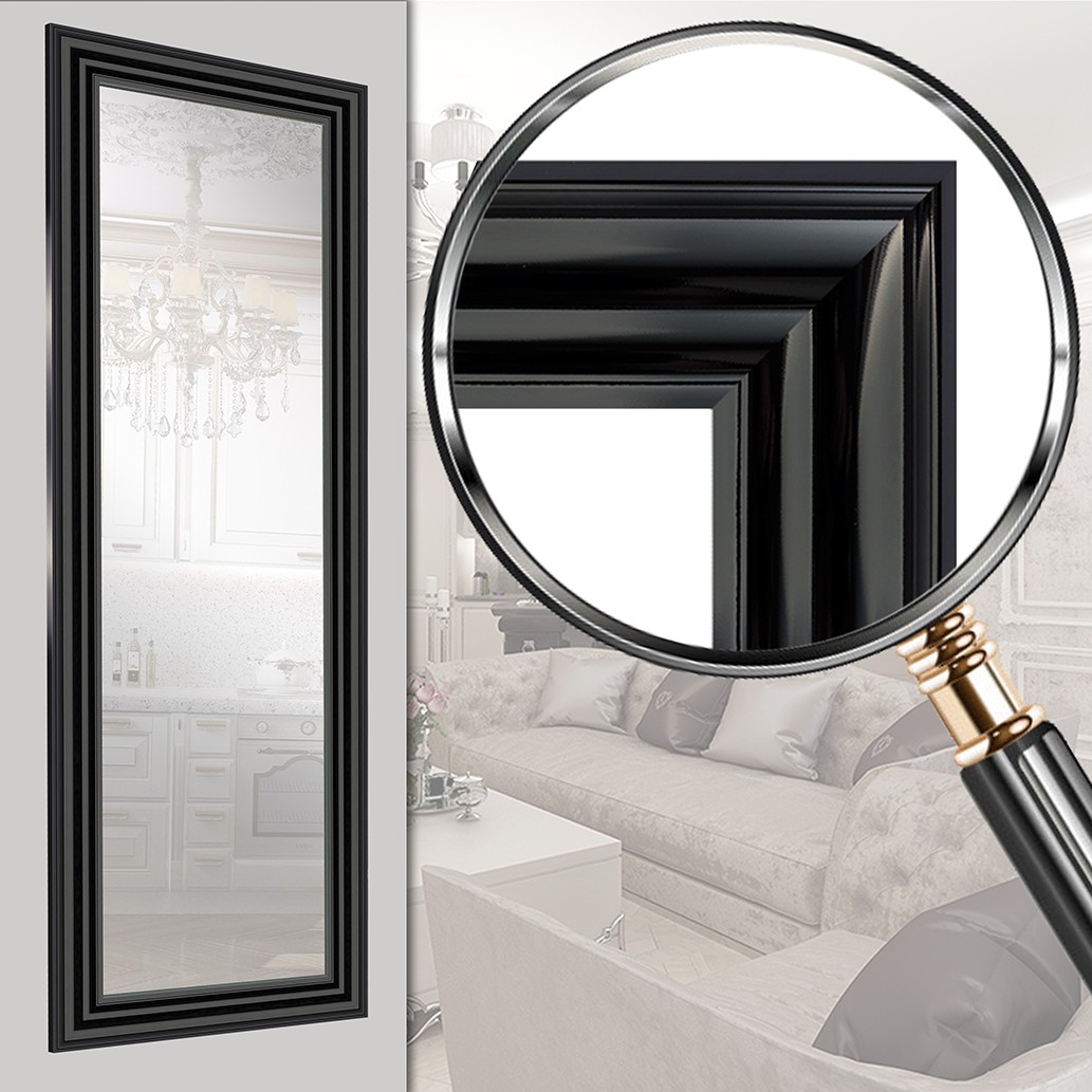 

Зеркало в раме настенное в Decorfrom Black glossy 60х174 см черное