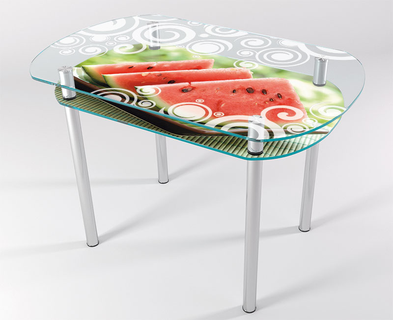

Стол стеклянный "Jam" Арбуз KT-03 110х70 см