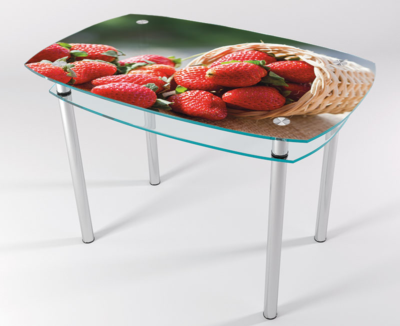 

Стол стеклянный "Jam" Клубника KT-01 120х80 см