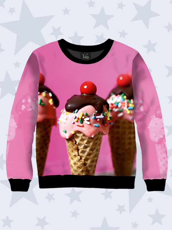 

Детский свитшот для девочки Vilno Ice cream рост 134-140 (Vil-7520-д)