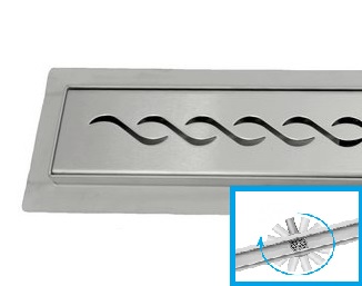 

Трап линейный Fala Rotary с поворотным сифоном, узор Волна 80см (FR W80)