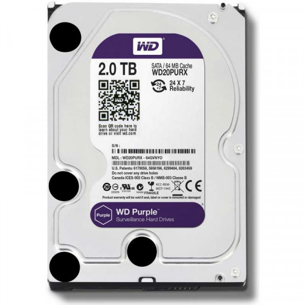 

Жорсткий диск Western Digital Purple 2TB 64MB 5400rpm WD20PURZ 3.5 SATA III