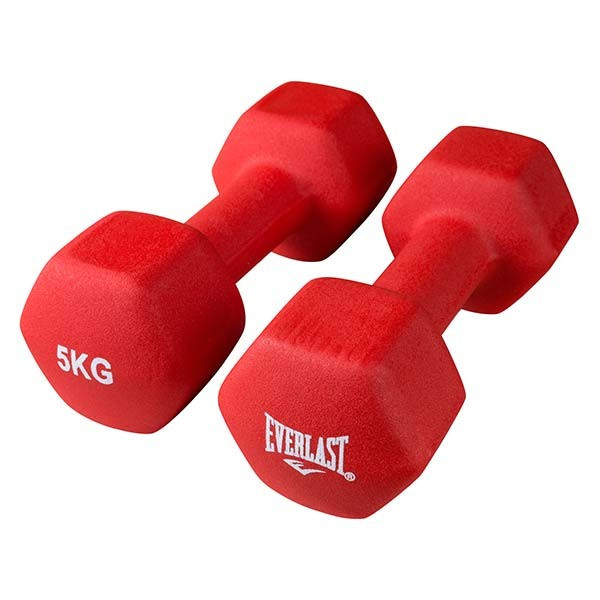 

Гантели для фитнеса Everlast 2 шт по 5кг красные