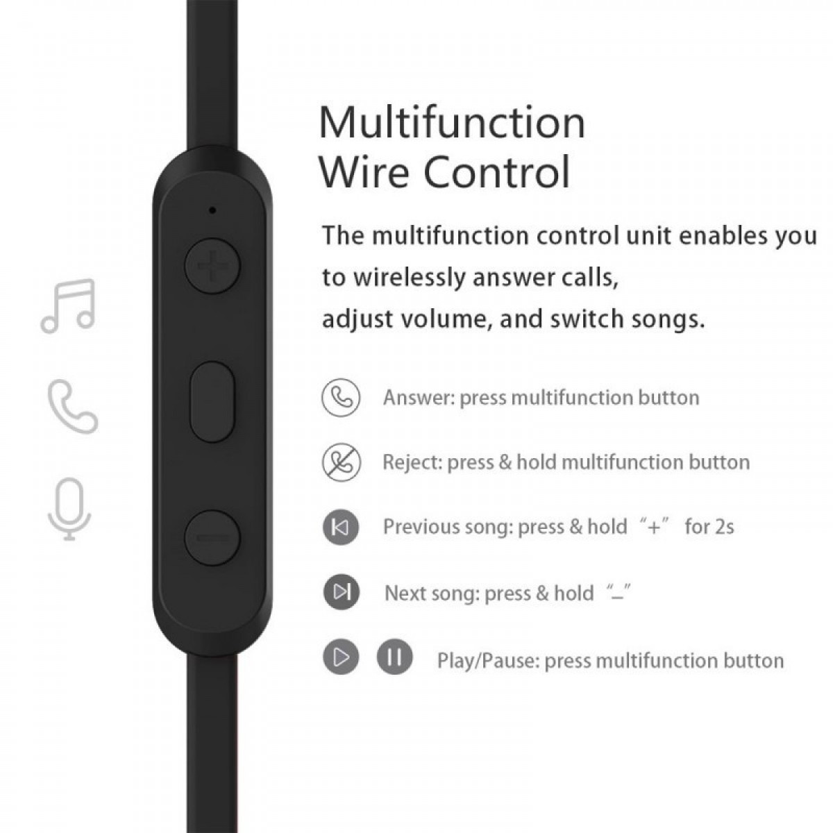 

Наушники Bluetooth ROCK BT Mumo Earphone (black-grey)