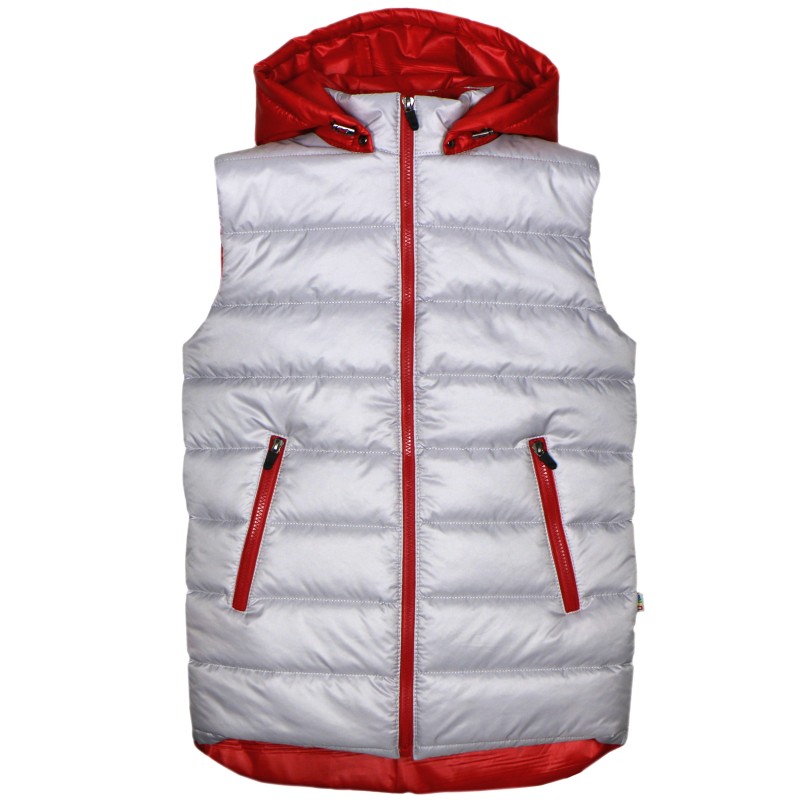 

Теплый жилет для мальчика DaNa-kids 158 см серый с красным