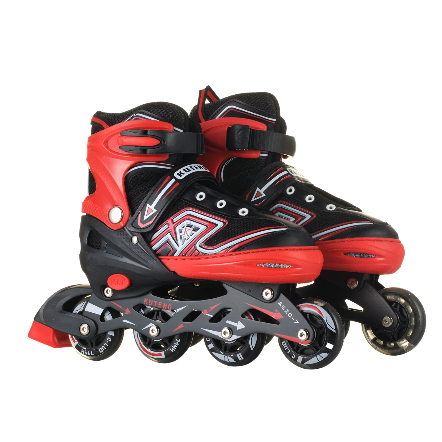 

Роликовые коньки раздвижные 816 L(38-41) Колеса PU Красный