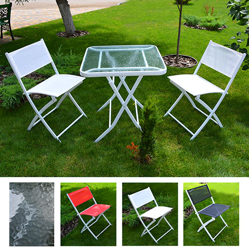 

Стол и 2 стула в комплекте (стол d70*70см, стул ш46*d52*в80см) Stenson (MH-2747)