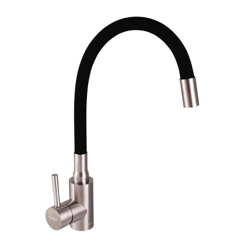 

Смеситель для кухни с черным силиконовым изливом HAIBA SUS 011 (HB3790)
