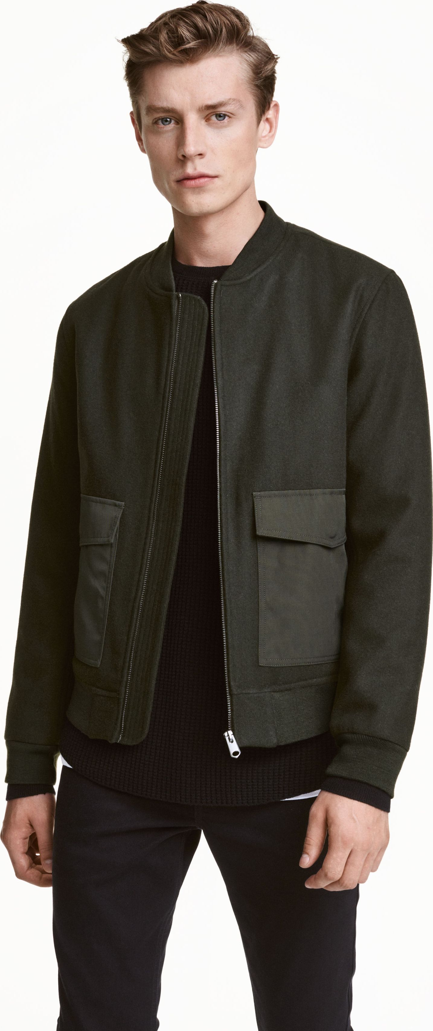 

Бомбер H&M 0402460 XS Темный хаки