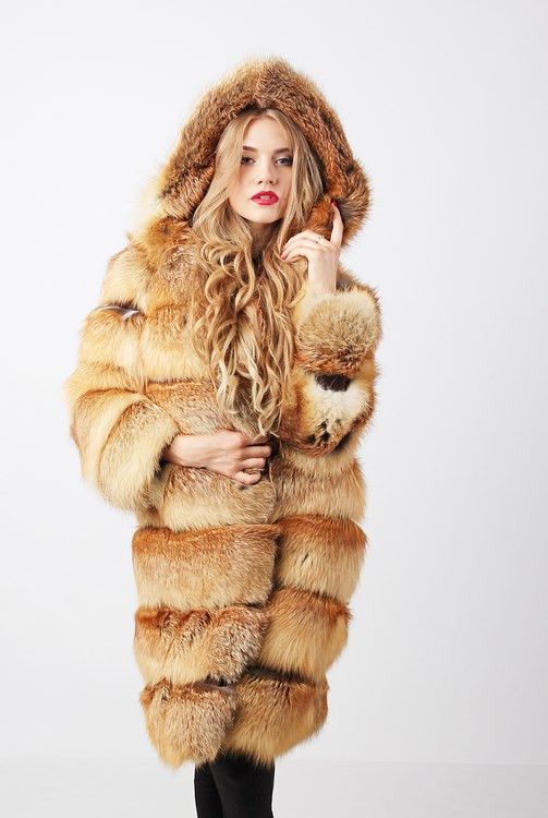 

Шуба из лисы Поперечная Пухната Лисиця Рыжая 1031, Шуба из лисы Поперечная Пухната Лисиця Рыжая 1031 48