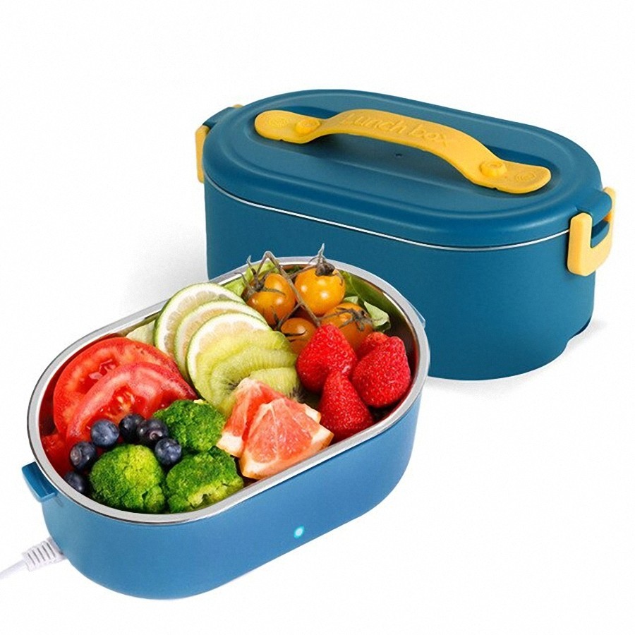 

Электрический Ланч бокс с подогревом от сети стальная колба 800 мл Lunch Box синий (LB-29680)