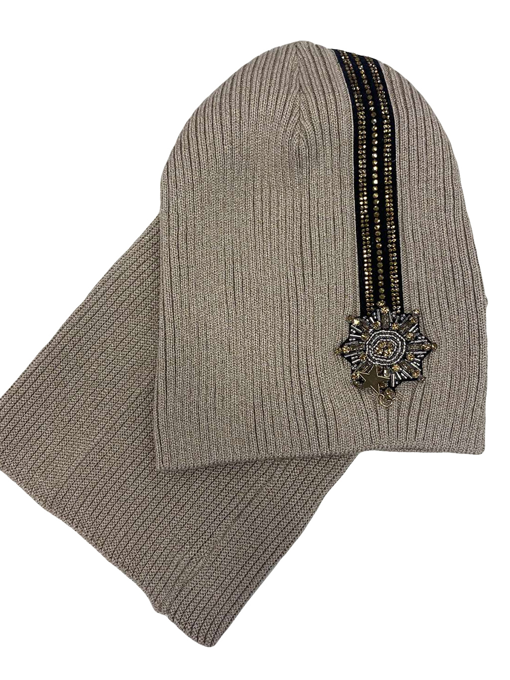 

Комплект шапка и шарф Nikola 52 см Бежевый