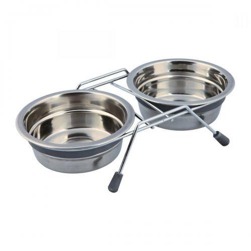 

Подставка под миски для собак + миски металл 2×0, 45л