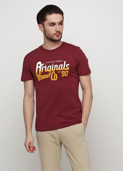 

Футболка мужская JACK&JONES S Бордовая (1079-375)