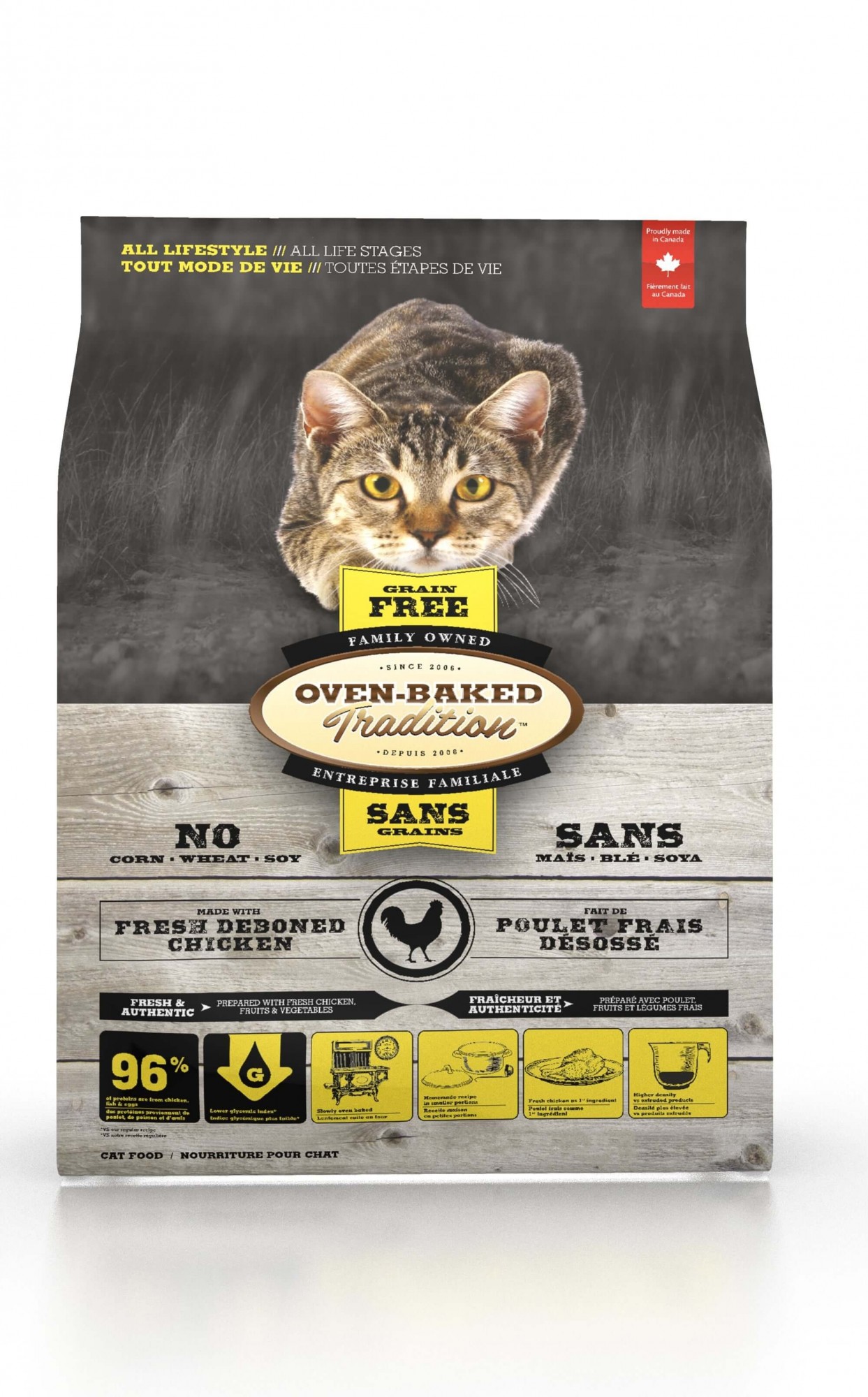 

Сухой беззерновой корм для котов Oven-Baked Tradition Grain Free Cat Adult Chiken со свежим мясом курицы 4,54кг