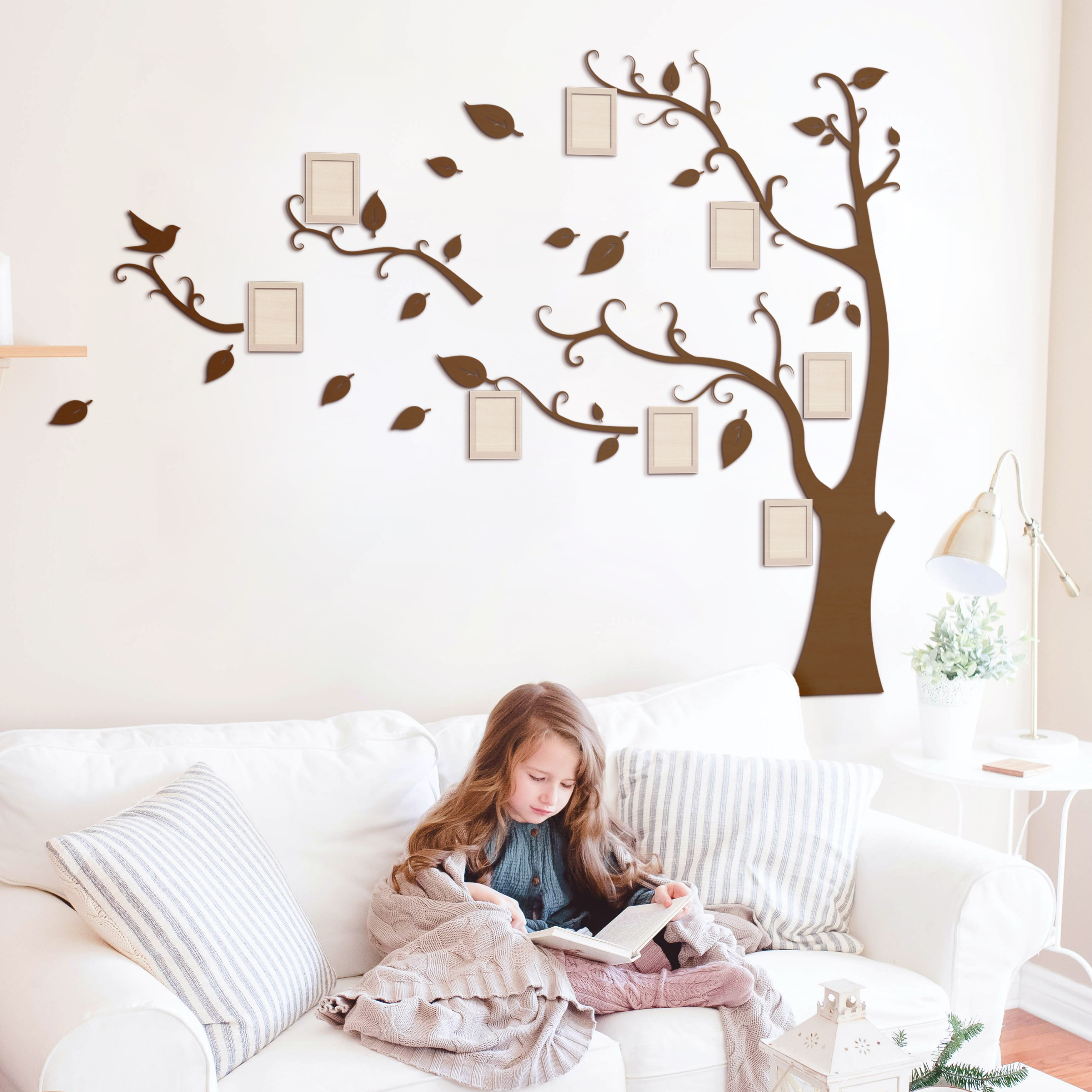

Семейное дерево LIKEWOOD 120х91 см Leaves с набором фоторамок, темный орех