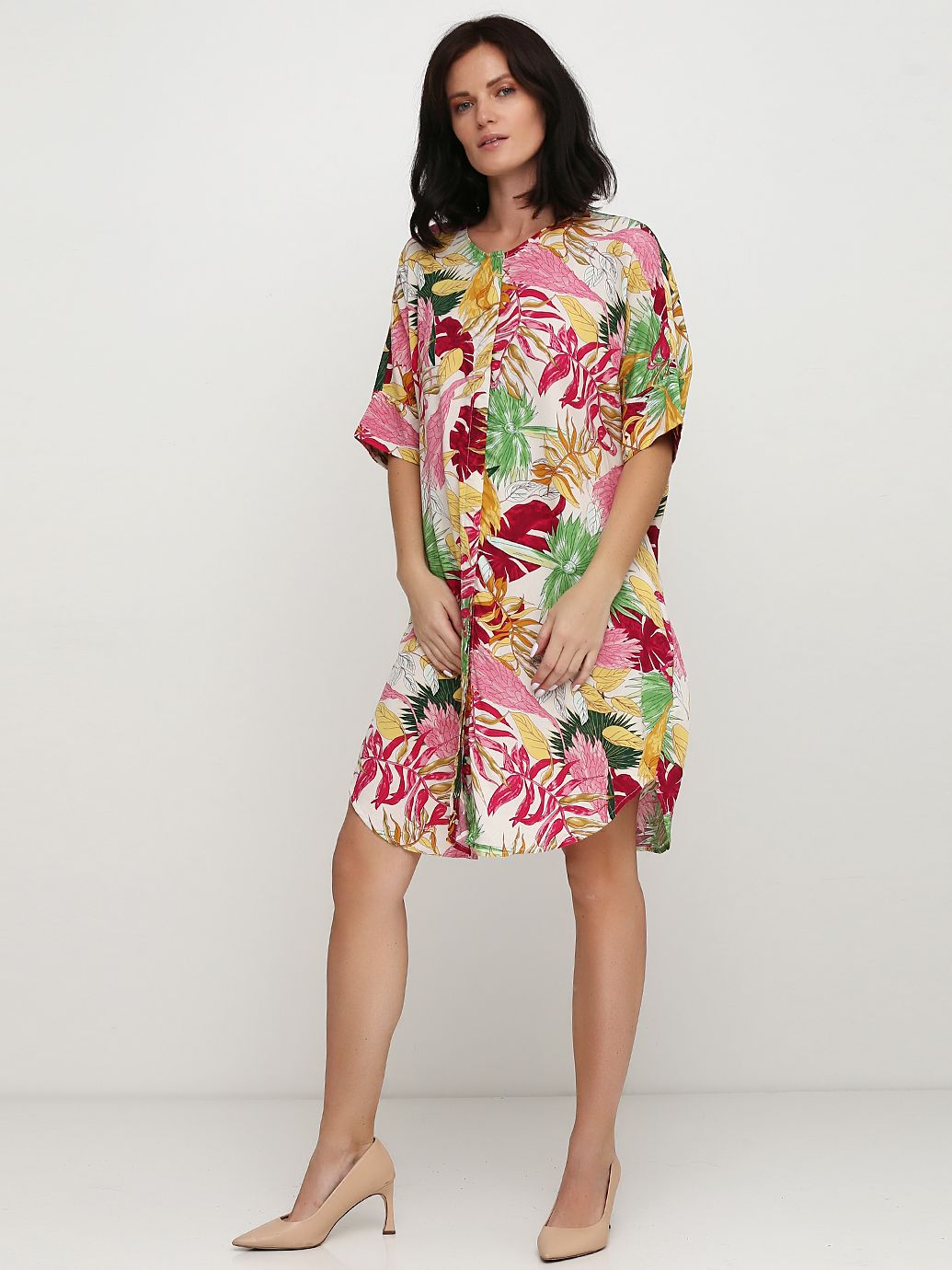 

Платье Monki 0484673 XS Зеленое с красным и желтым
