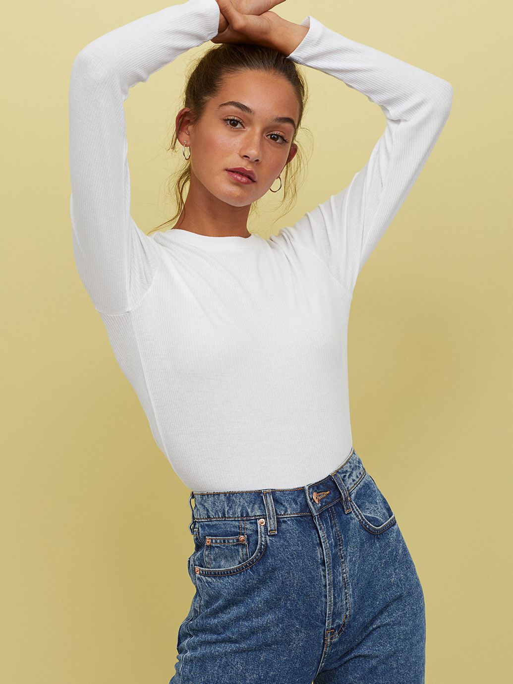 

Лонгслив H&M 0688558-01 L Белый