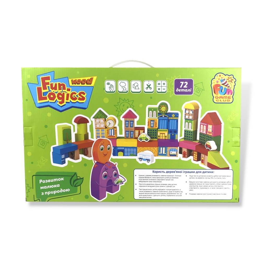 

Деревянный конструктор Fun Game на 72 детали 7375