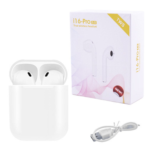 

Беспроводные bluetooth-наушники I16 PRO 5.0 с кейсом, white
