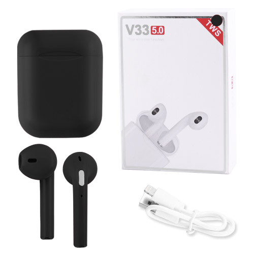 

Беспроводные bluetooth-наушники V33 5.0 с кейсом, black