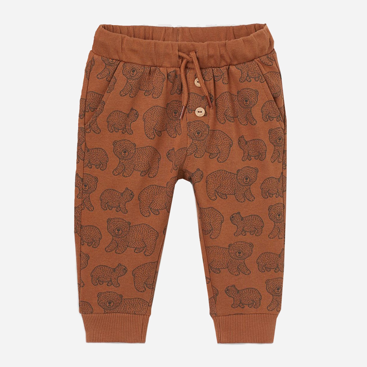 

Брюки H&M 3003-82403822 98 см Коричневые с принтом
