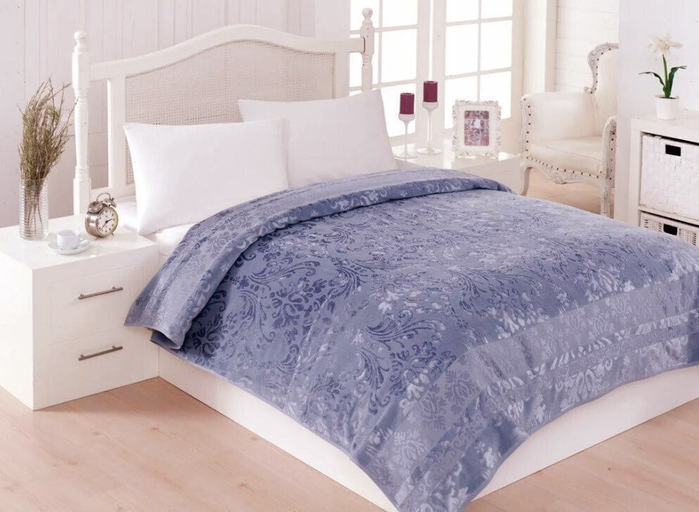 

Велюровая махровая простынь Cestepe Bamboo Blue 200х220