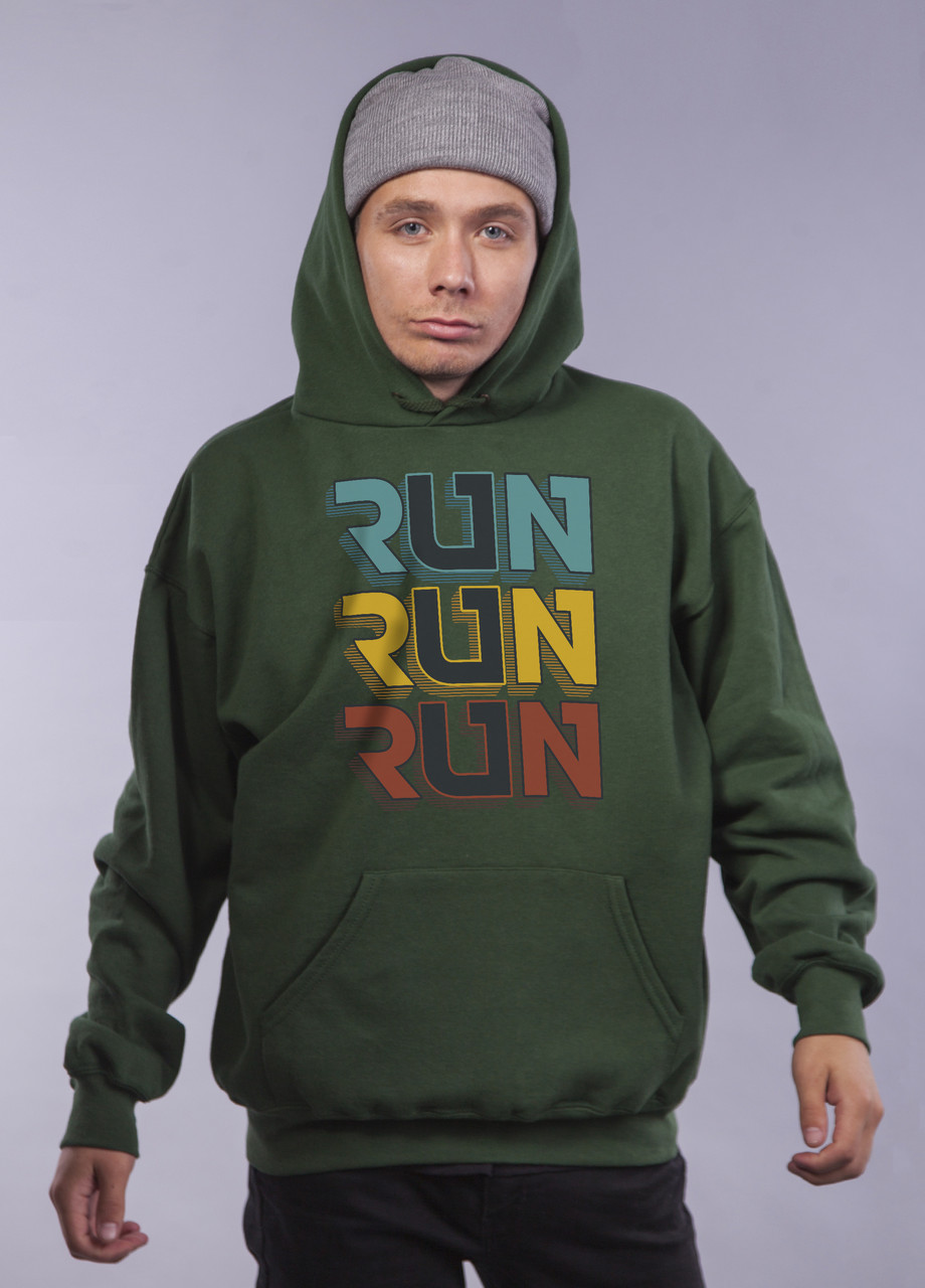 

Толстовка тёмно зелёная LOYS "Run Run Run" XXL