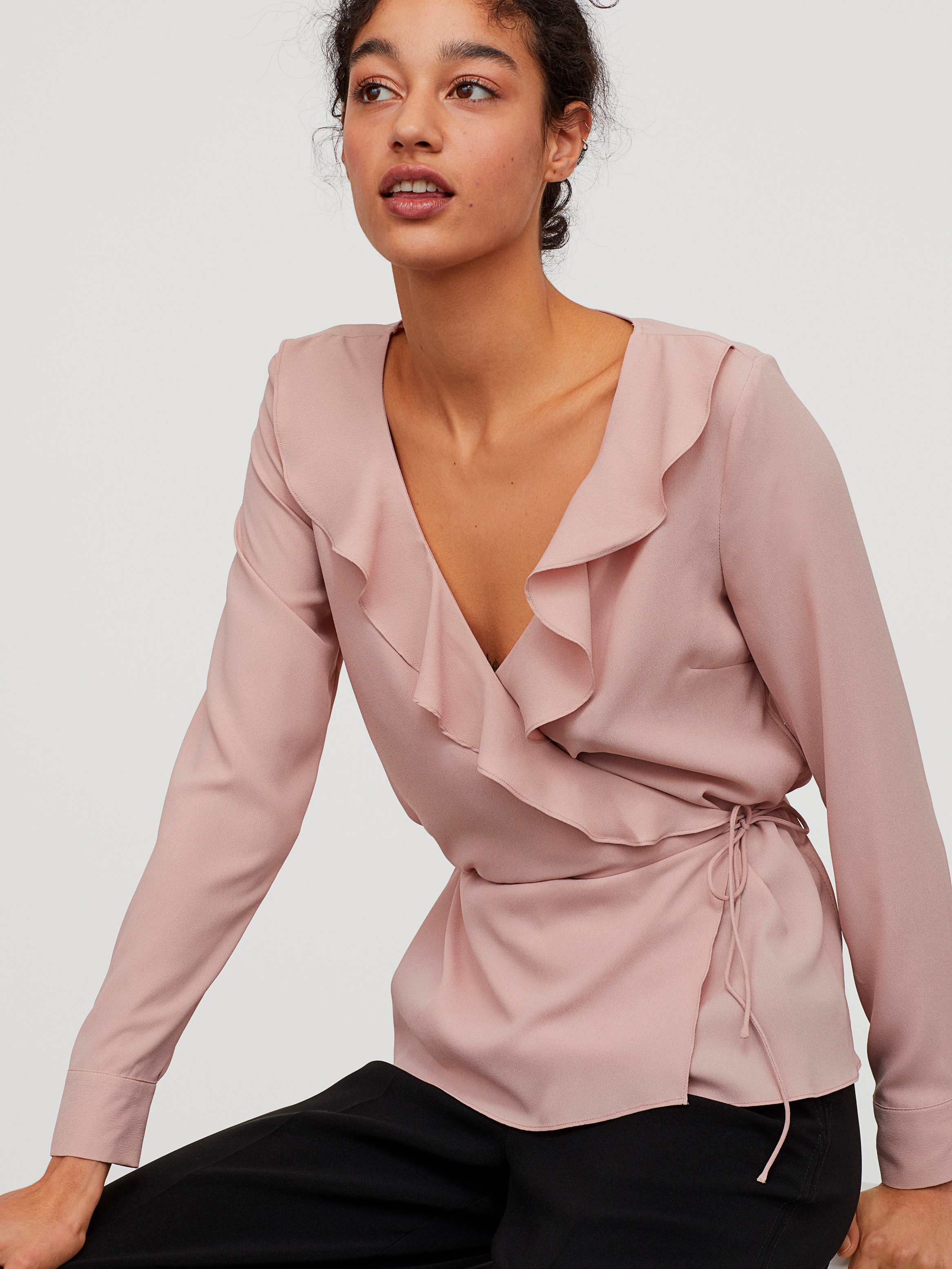 

Блузка H&M 0826252-1  Пудровая, Блузка H&M 0826252-1 38 Пудровая