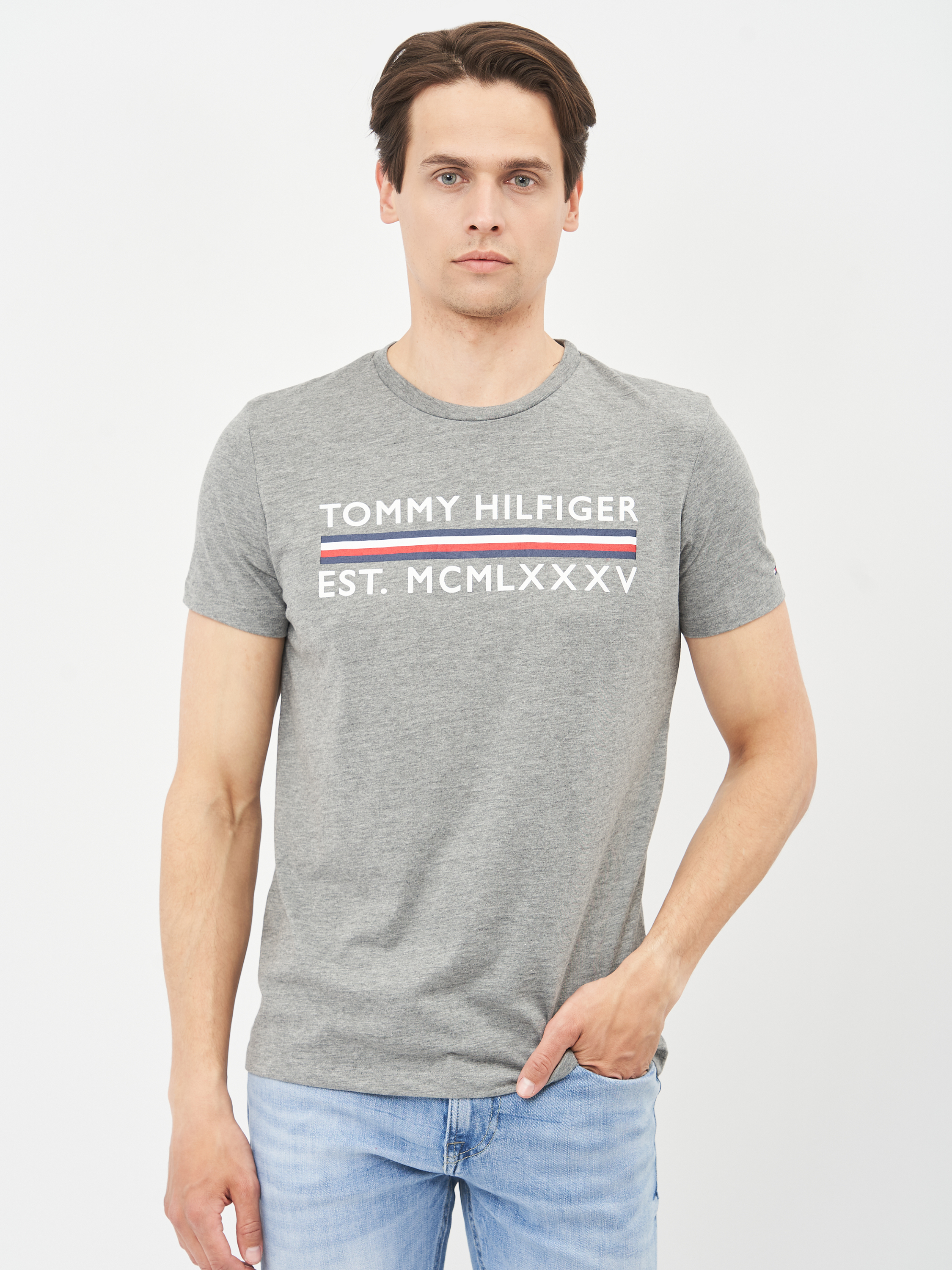 Акція на Футболка Tommy Hilfiger 10638.3 2XL (52) Сіра від Rozetka