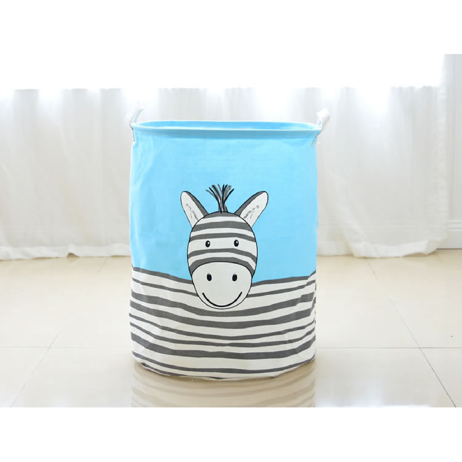

Корзина для игрушек голубая Зебра