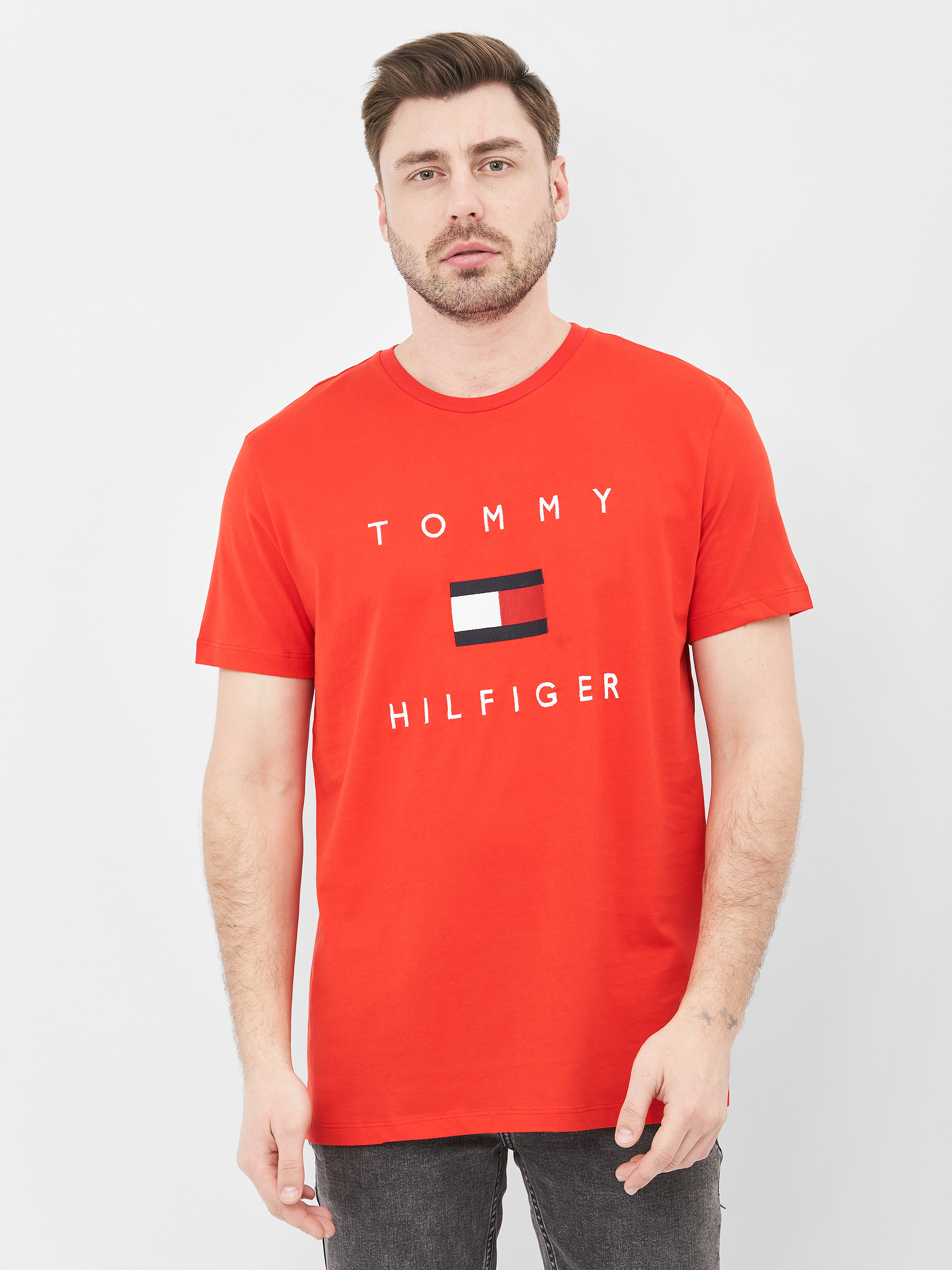 Акція на Футболка Tommy Hilfiger 10640.4 S (44) Червона від Rozetka