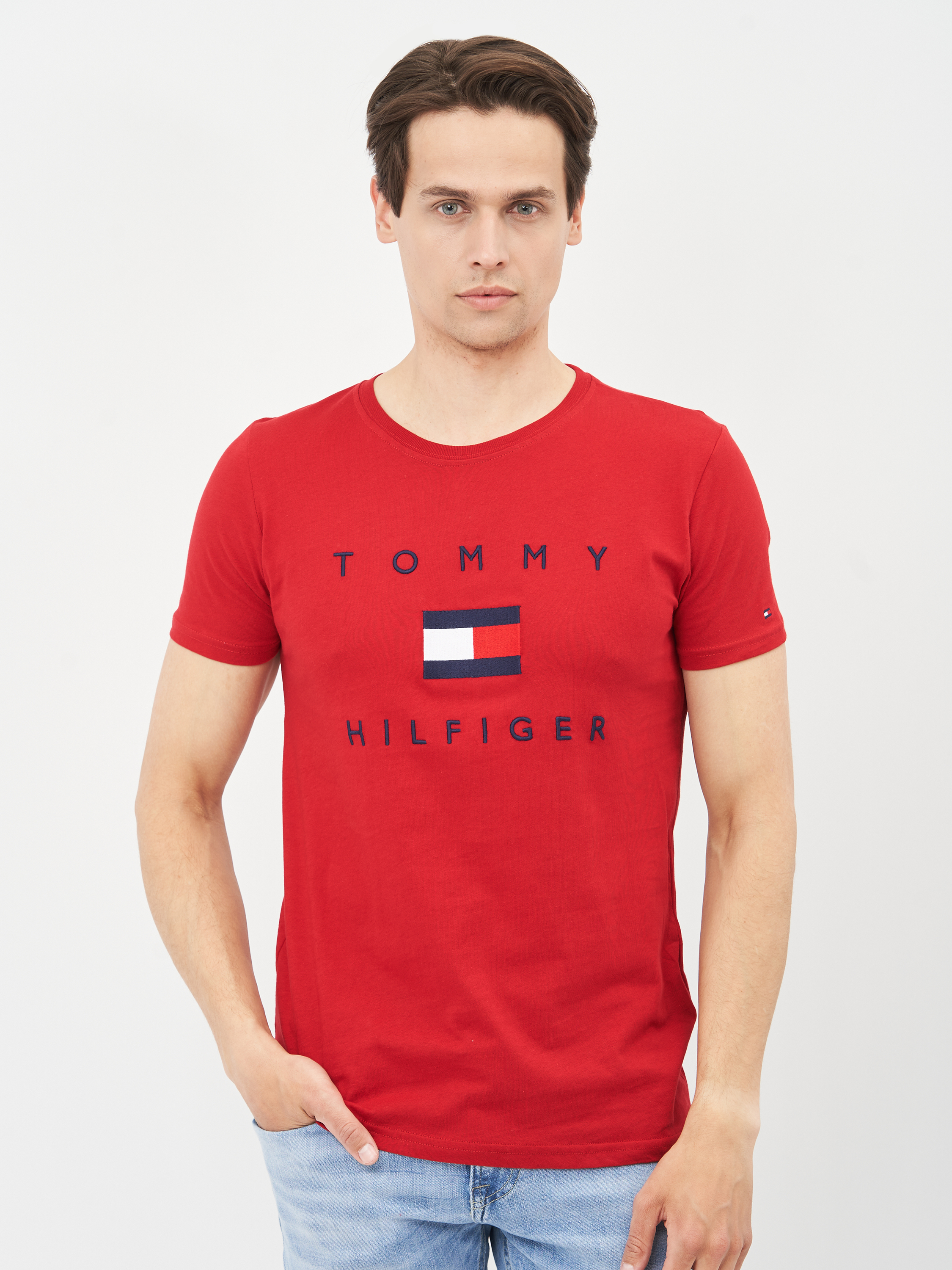 Акція на Футболка Tommy Hilfiger 10641.3 XL (50) Червона від Rozetka