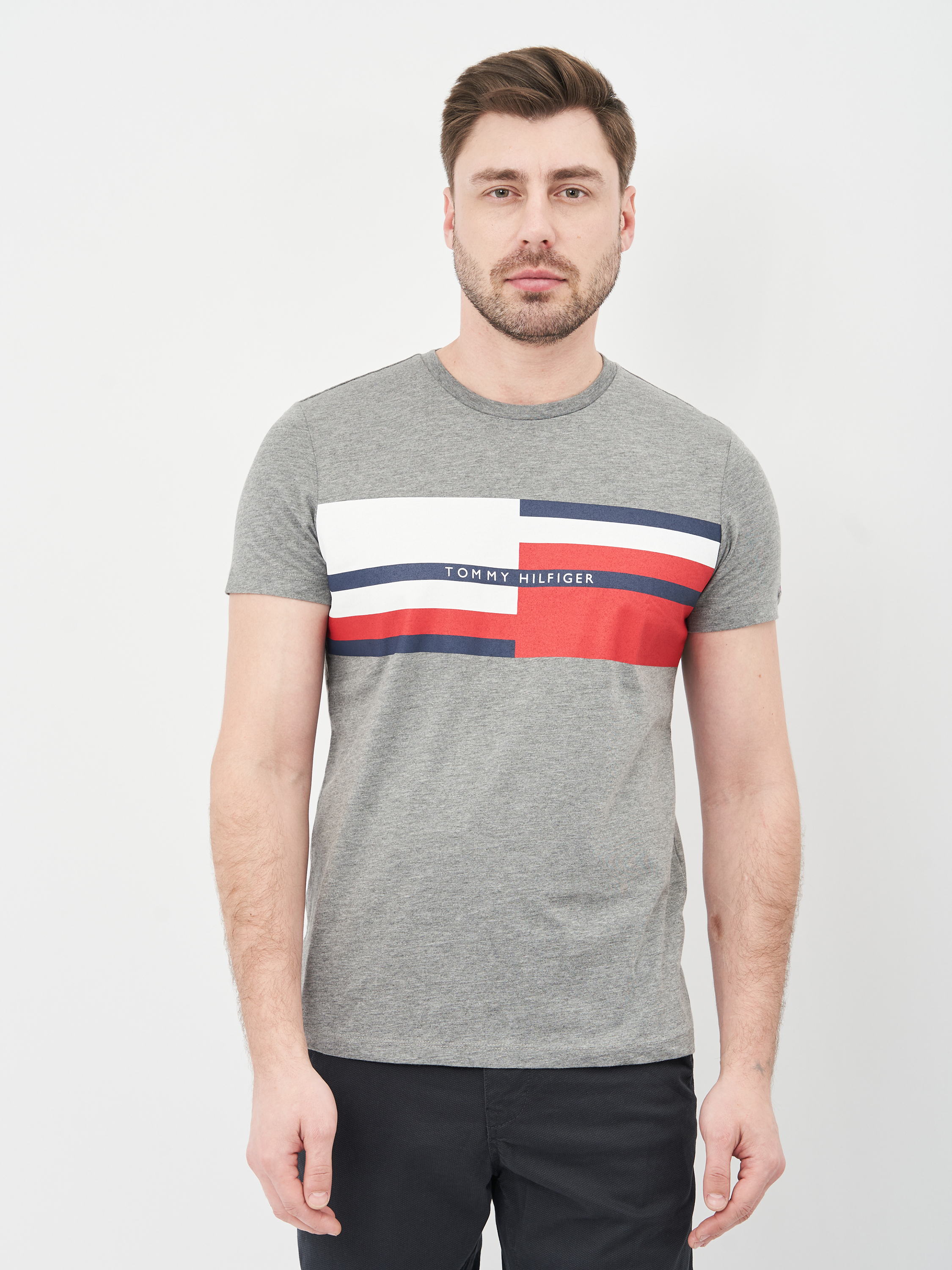 Акція на Футболка Tommy Hilfiger 10645.3 2XL (52) Сіра від Rozetka