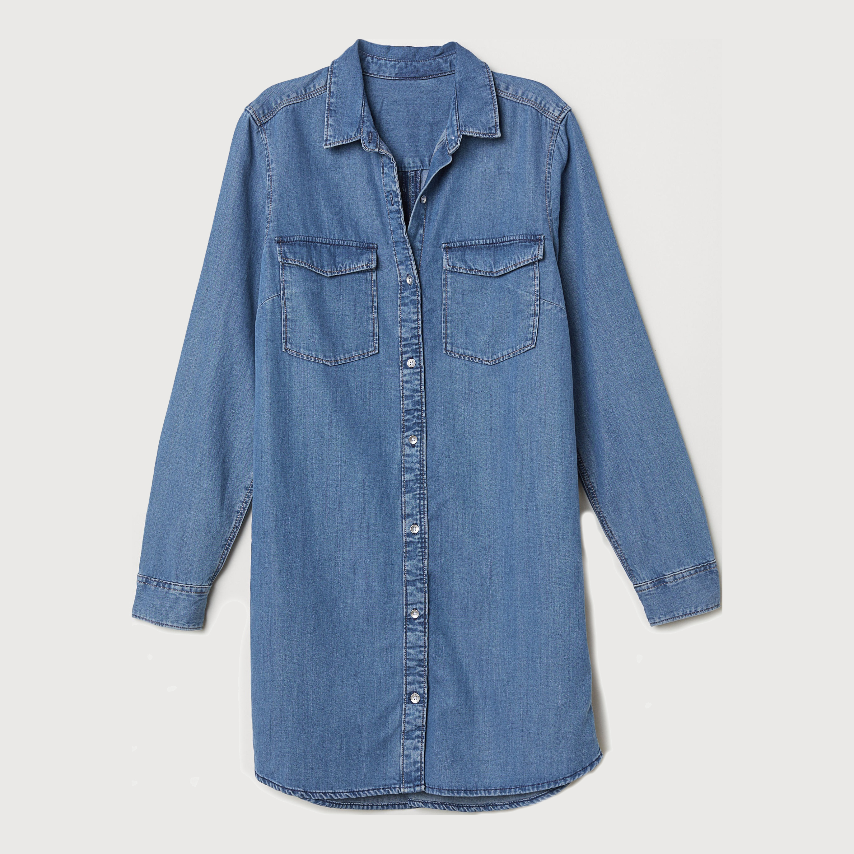 

Рубашка джинсовая H&M 0301656-8 34 Синяя
