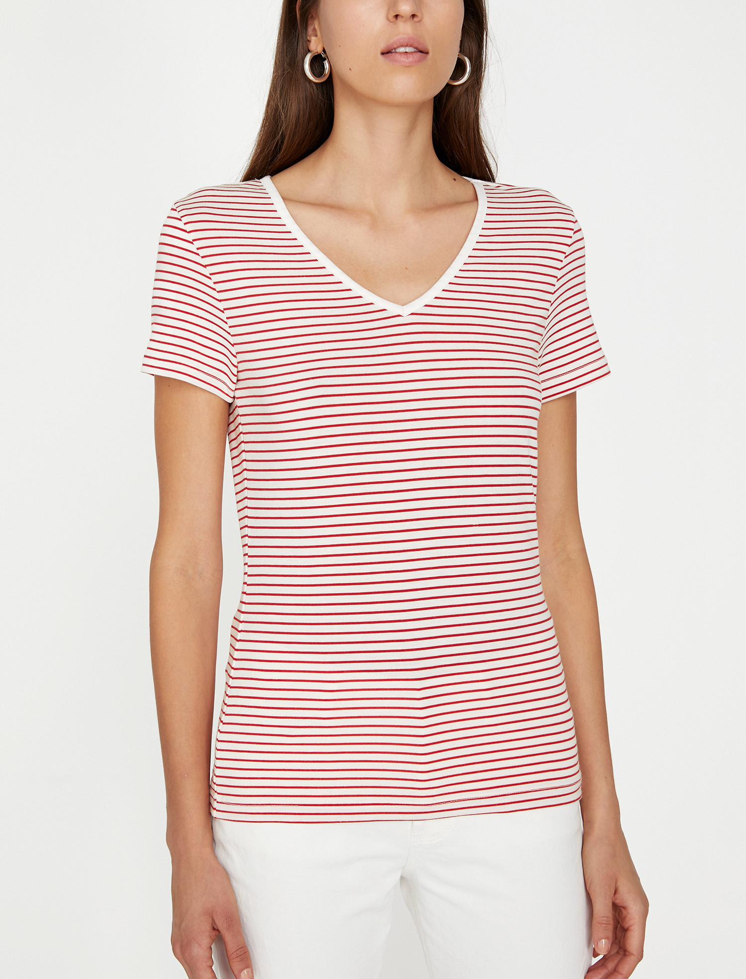 

Футболка Koton 9KAK12590YK M Red Stripe