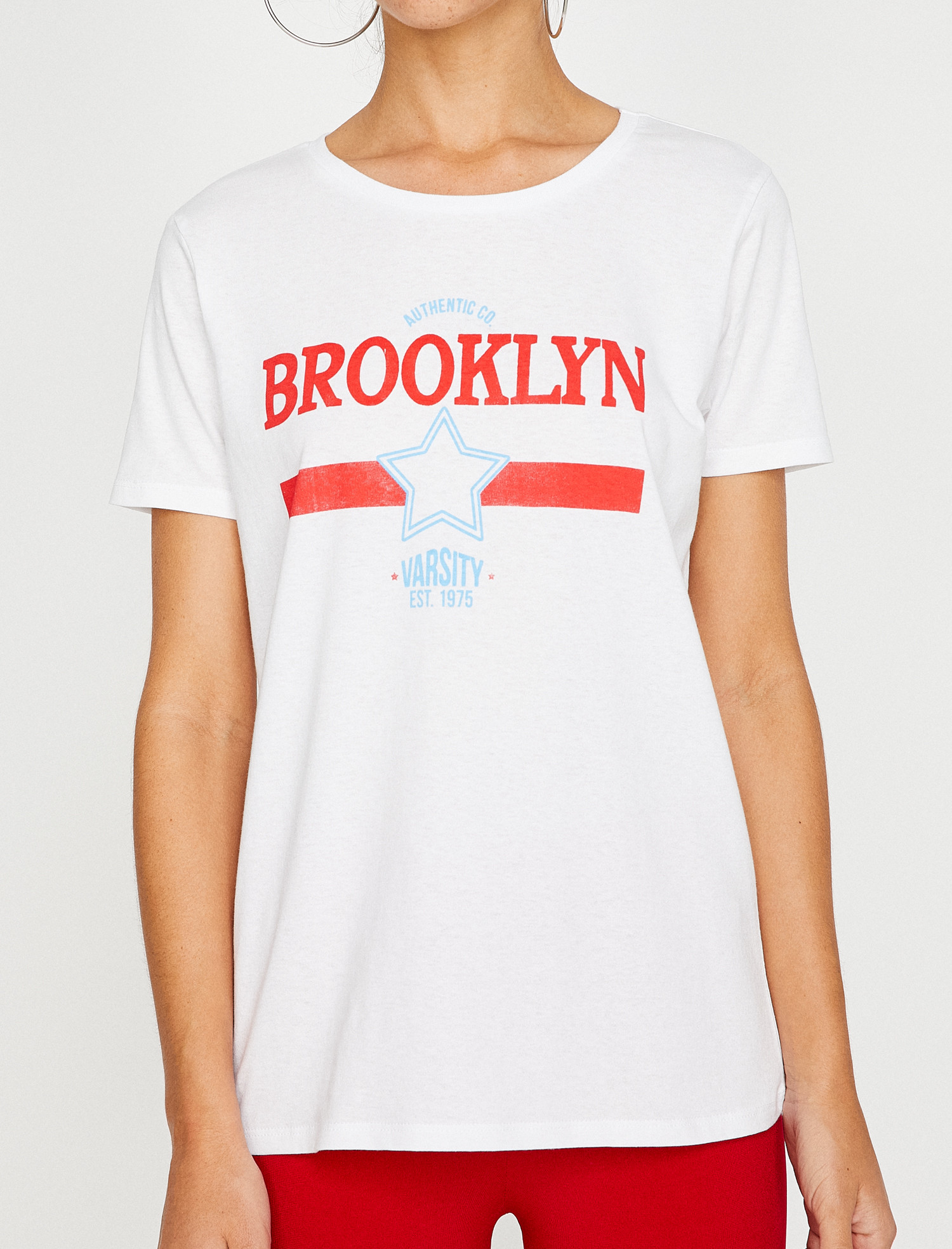 

Футболка Koton 8YAL11098OK  Off White, Футболка Koton 8YAL11098OK L Off White