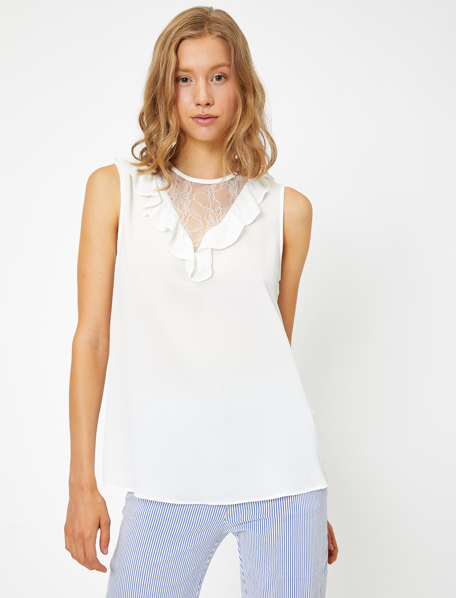 

Блузка Koton 8YAK33526EW 34 Off White