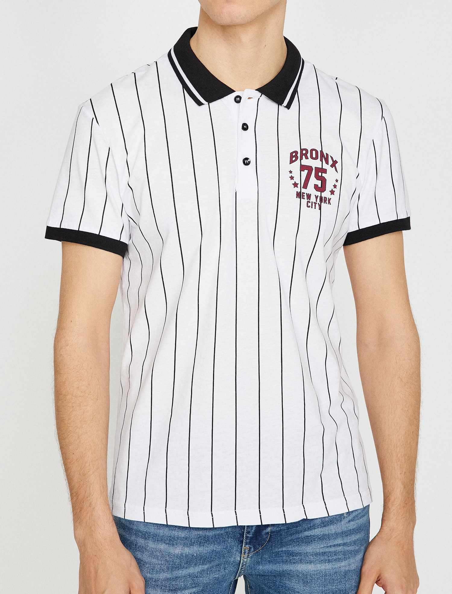 

Поло Koton 8YAM11733LK L White Stripe