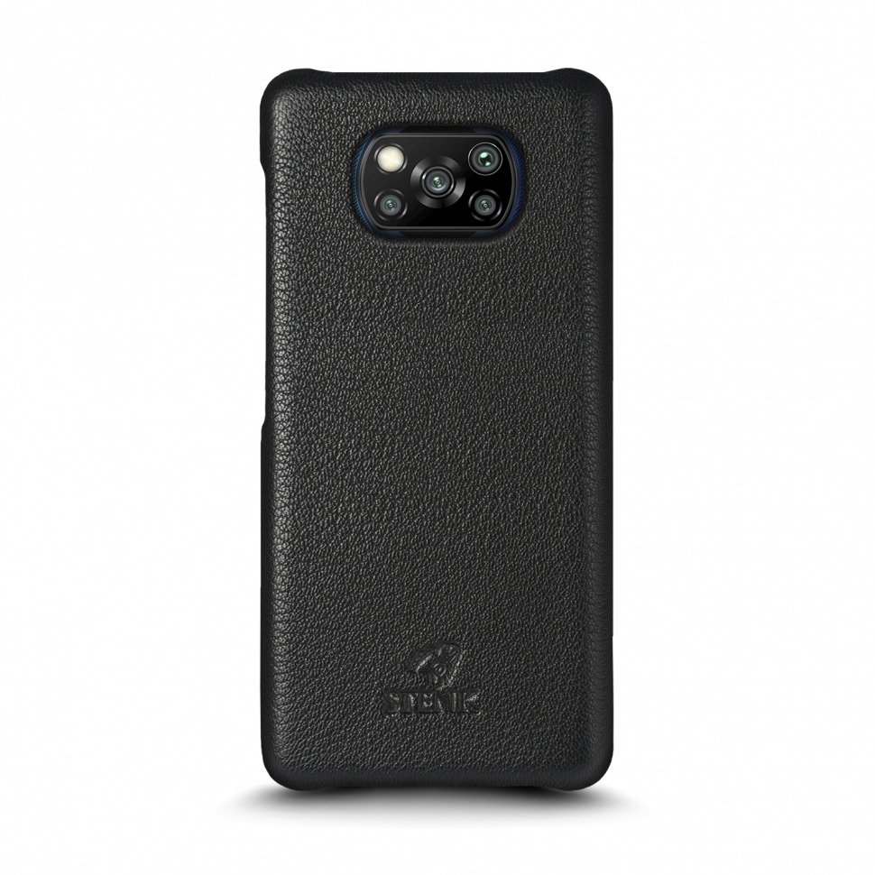 

Кожаная накладка Stenk Cover для Xiaomi Poco X3 Чёрная